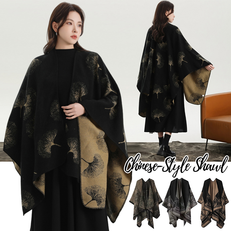 Winter Clothing Gift Ideas - Printed Knitted Shawl for Women Autumn