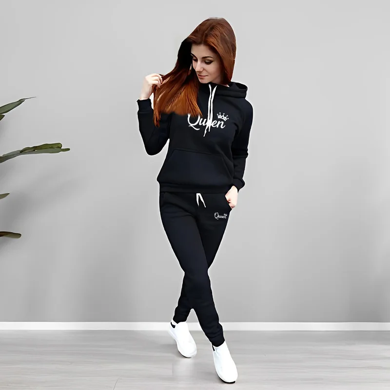 Womens Tracksuit Queen Letter  - Winter Clothing Women'S recension och pris